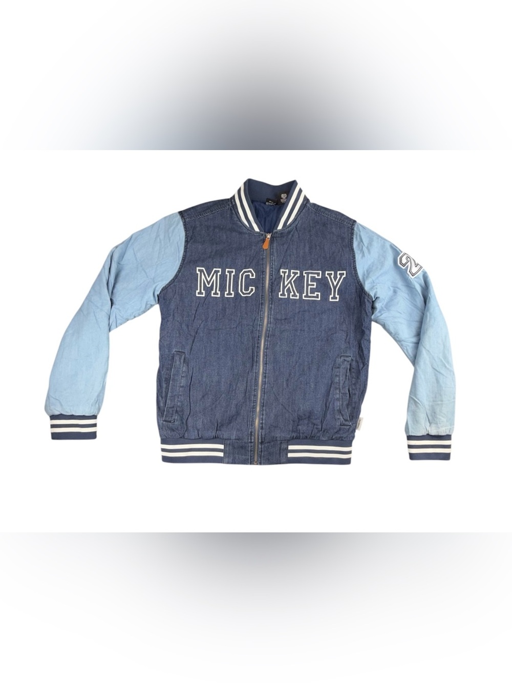 Our Universe Disney Mickey Varsity Jacket Adult Medium Blue Full Zip